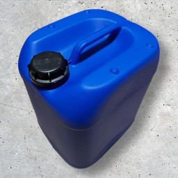 Bidon plastique 20 L bleu – Bouchon à vis DIN 51 – PEHD alimentaire et chimique
